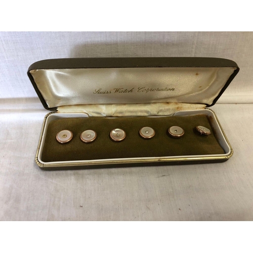 884 - TWO SETS OF SIX BOXED ANTIQUE BUTTONS