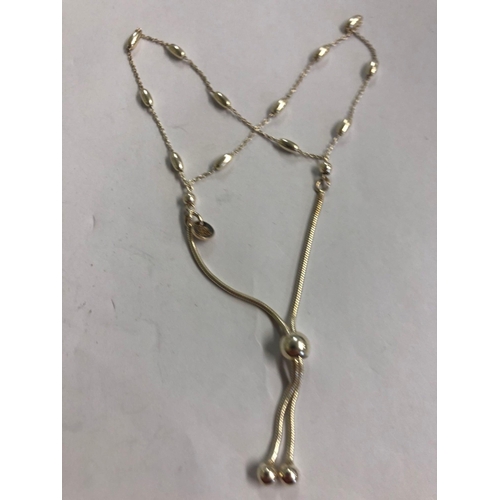 889 - STERLING SILVER CHAIN WITH A WEDGWOOD PENDANT & A SILVER BRACELET