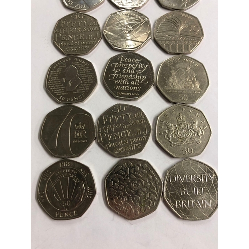 900 - FIFTY PIECE COINS (18) INCL; COATS OF ARMS, PUBLIC LIBRARY,TAYLOR OF GLOUCESTER, TAILS OF PETER RABB... 