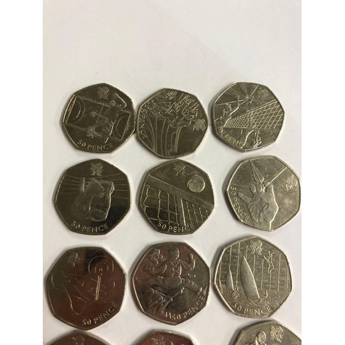 903 - FIFTY PENCE COINS (24) FROM THE LONDON OLYMPICS 2012