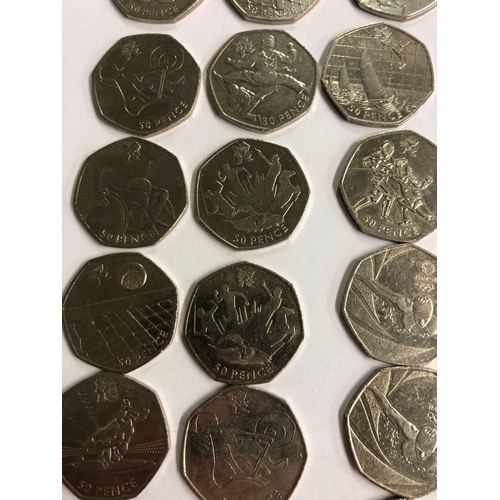 903 - FIFTY PENCE COINS (24) FROM THE LONDON OLYMPICS 2012