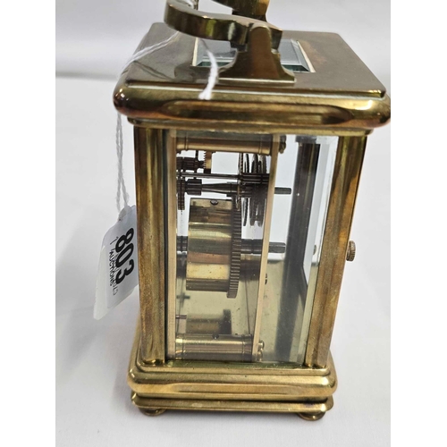 ANTIQUE CARRIAGE CLOCK WITH BOX & KEY