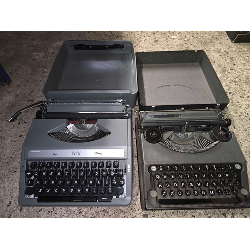 CARTON WITH 2 VINTAGE TYPEWRITERS