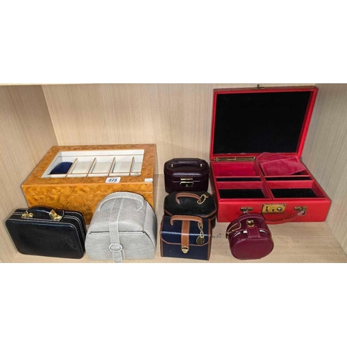 QTY OF JEWELLERY BOXES IN THE SHAPE OF HANDBAGS ETC