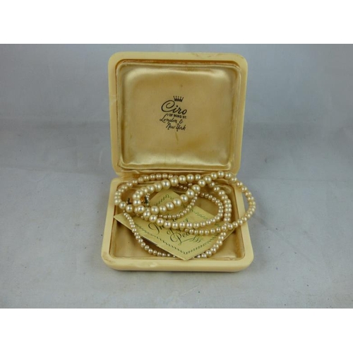 Set of Ciro of Bond Street 2 String Graduated Pearl Necklace with