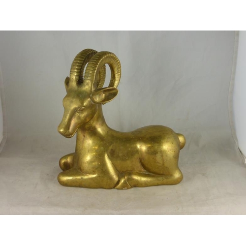 36 - Vintage heavy brass antelope