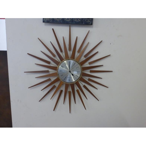 38 - Seth Thomas retro sunburst wall clock