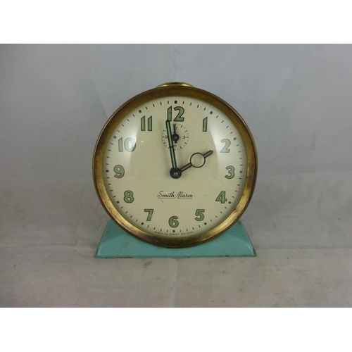 45 - Metal cased vintage Smith Alarm clock