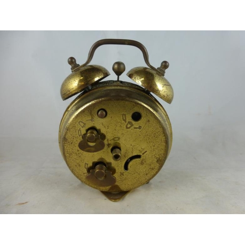 62 - Coral brass small alarm clock