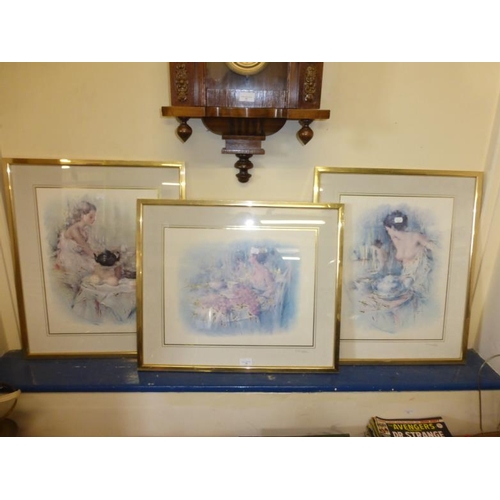 76 - Three glazed and framed prints by E Felisari