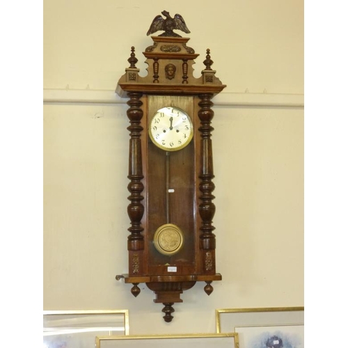 77 - Very large carved and ornate oak Viennese Wall clock