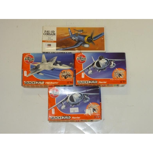 82 - Four boxed model kits including Airfix