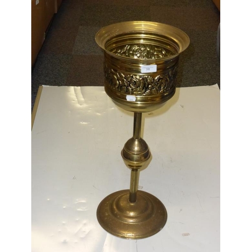 108 - Vintage tall brass planter