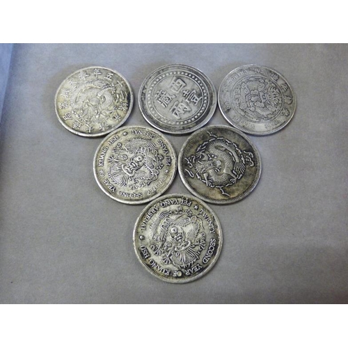 303 - Six Kiang Nan silver dollars (179 grams)