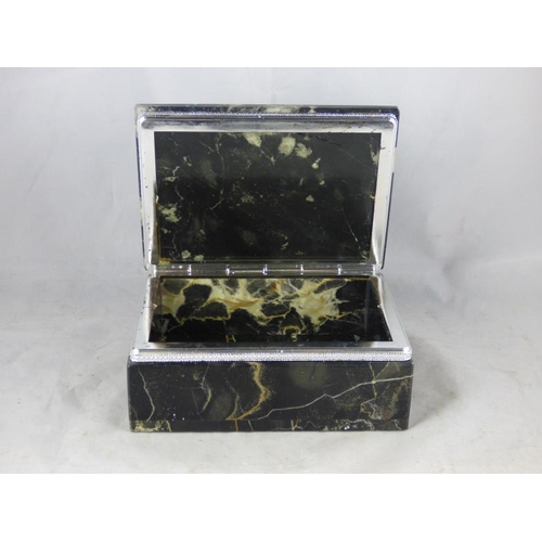 2 - Vintage black marble cigarette box