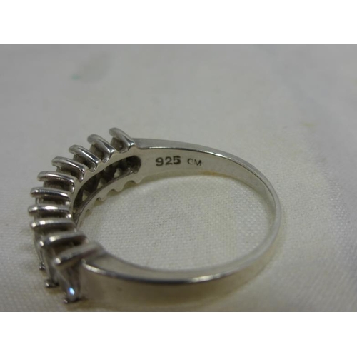 37 - Stunning Vintage Silver and White Stone Ring