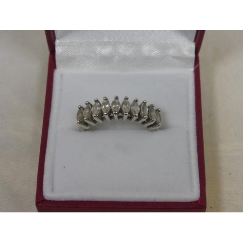 37 - Stunning Vintage Silver and White Stone Ring