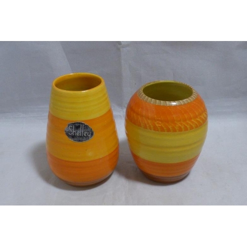 109 - Two small banded Shelley vases Approx. 3 1/2