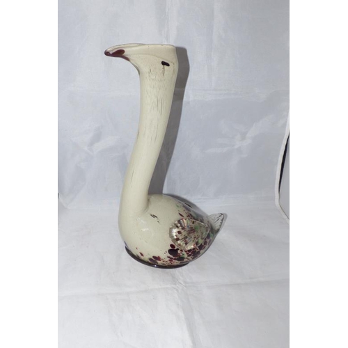 111 - Murano Retro Multi Coloured Swan Vase (30cm Tall)