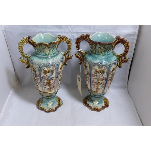 116 - Pair of Continental hand painted Vases