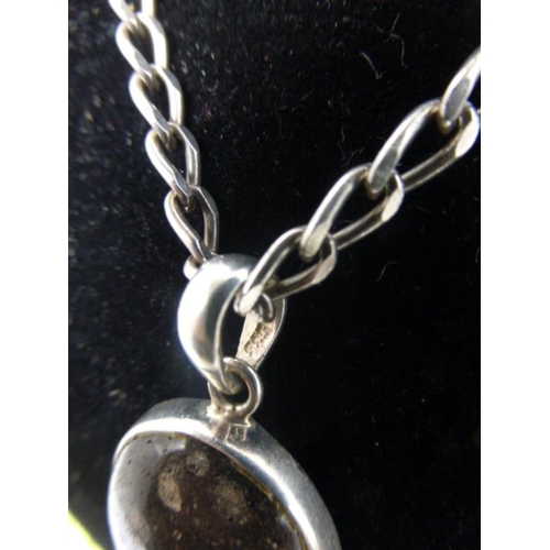 42 - Scottish Silver Agate pendant and necklace