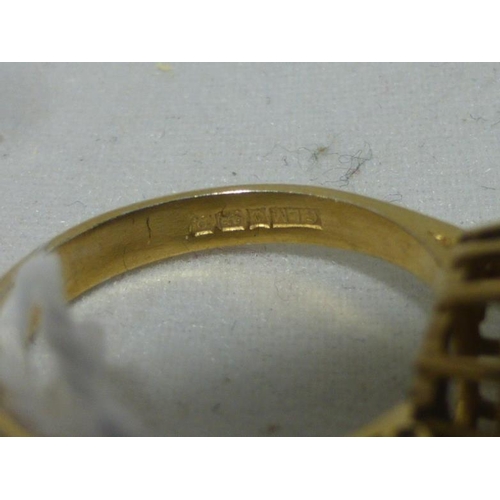 52 - Hallmarked silver and white stoned ring