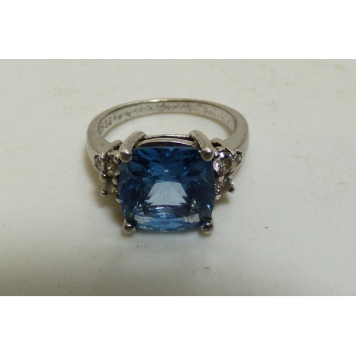 3 - Sterling Silver Blue Stoned Ring
