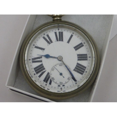 1 - CYMA SA Oversized Pocket Watch with screw Front and Back (Working) Possibly Railway