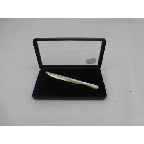 3 - Mother of Pearl Letter opener in case