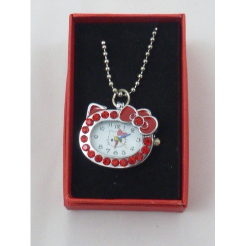 18 - Hello kitty style necklace watch