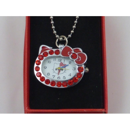 18 - Hello kitty style necklace watch