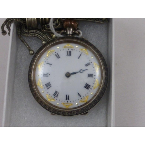 90 - Swiss Made Ladies 1930s Pocket Watch with Silver 925 Case