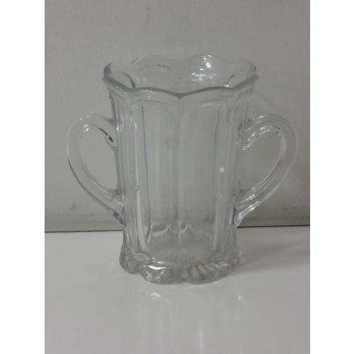 135 - Vintage Two handled glass vase