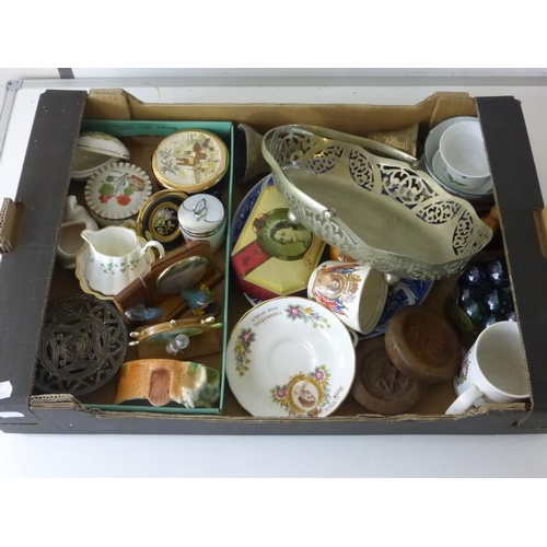 672 - Mixed Box of Collectibles including Silver Plate, Ceramics, Chokin and Lots More