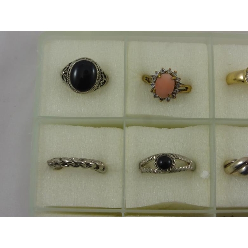 62 - Selection of Ten Costume Jewellery Rings in Various Sizes