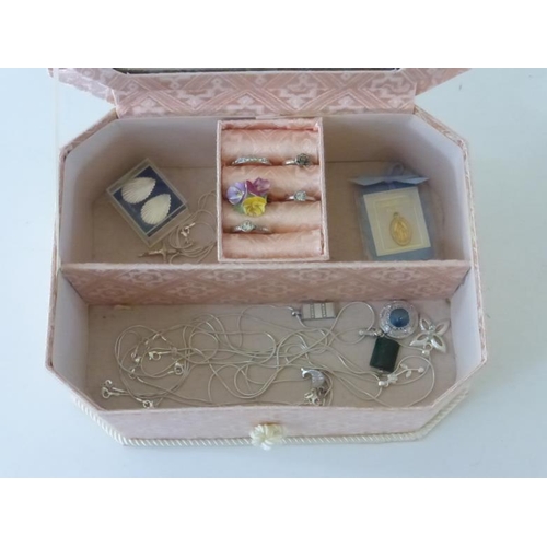 67 - Jewellery box complete with Selection of Silver 925 and More