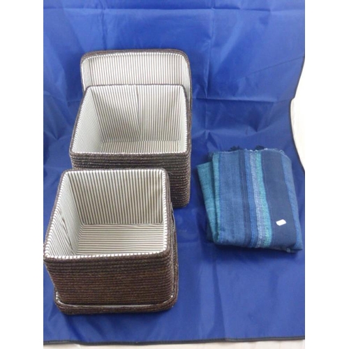 461 - Two Stacking Wicker Baskets complete with Throw