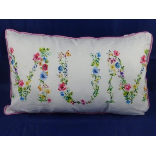 545 - Cotton Cushion with Mum Flower Decoration