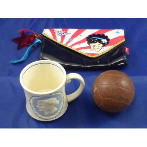 615 - Mixed Selection Including Burleigh Ware, and Signed Miniature Football Dated from 1939