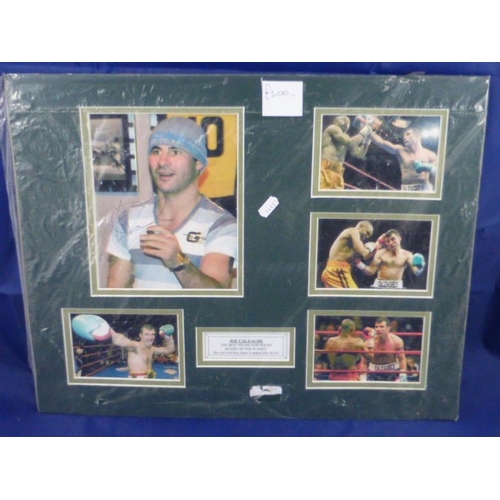 179 - Joe Calzaghe Mounted Photograph Selection with Signature (No Authenticity or Certificate)