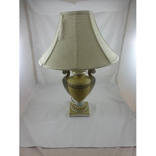 188 - Grecian Vase Style Lamp complete Fabric Shade (50cm Tall)