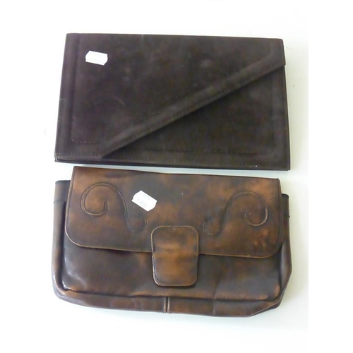 190 - Two Cluch bags one real leather quality throughout