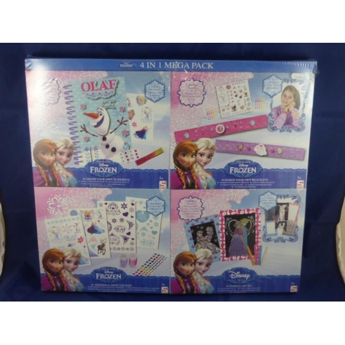 643 - New Disney Frozen set of 4 Activities Including Create your own 3d Journal, Shimmer and Shine Sticke... 