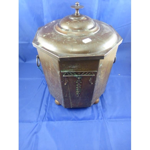 209 - Vintage Copper Coal Bucket complete with Lid