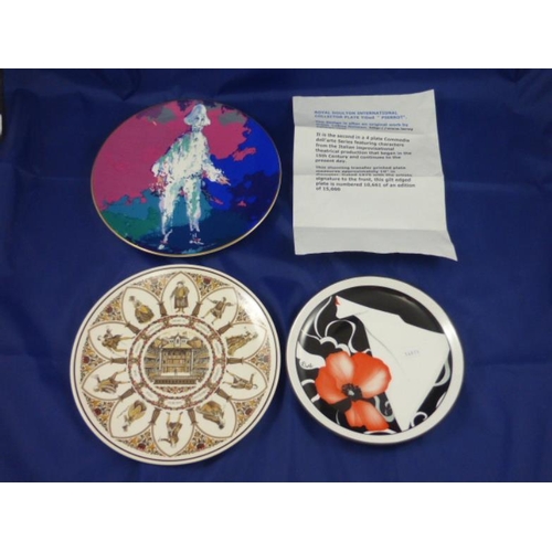 292 - Collection of three plates to include Royal Doulton Pierrot Collectors plate