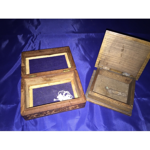 203 - Two Vintage Wooden Trinket Boxes