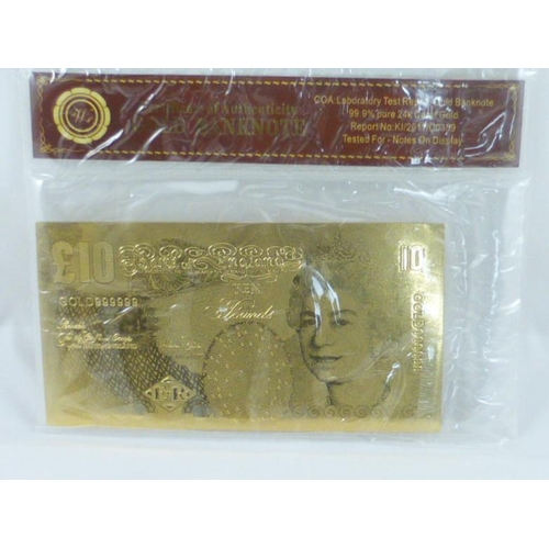 62 - £10 Gold bank note