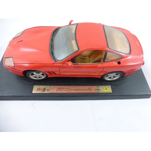 596 - Maisto 550 Ferrari Maranello (1996) Mounted on Plinth