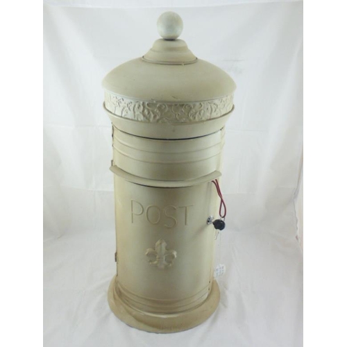 599 - Metal Post Box Complete with Key and Internal Shelf (70cm)