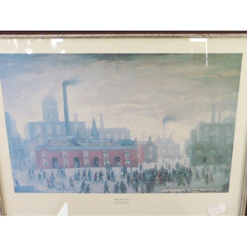 606 - Two Framed and Glazed Lowry Prints entitled An Accident and Town Center